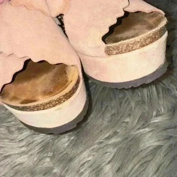 Chocolat Blu Bev Platform Wedge Sandal Light Nude Pink Size 9 Wide 9W - Picture 4 of 10